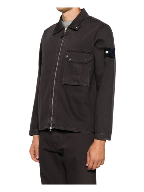 Comfort-fit overshirt with zip fastening Stone Island | L2S14 1200002 S0J24V0011 DARK BURGUNDY